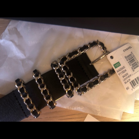 Chanel belt black chain new Sz 80/32 CC - Picture 4 of 8